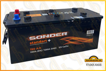 Аккумулятор Standart+ 190Ah 1150А + слева 510x218x225