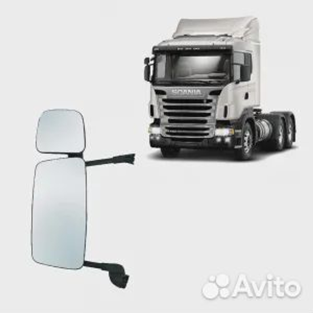 Зеркало левое Scania-4 с подогревом с доп. мех.рег
