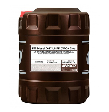 Масло моторное PEMCO DIESEL G-17 UHPD 5W30 BLUE (20L) синт