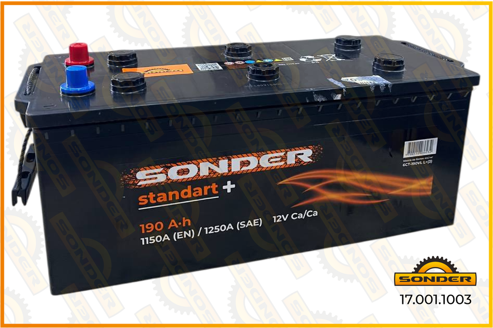 Аккумулятор Standart+ 190Ah 1150А + слева 510x218x225