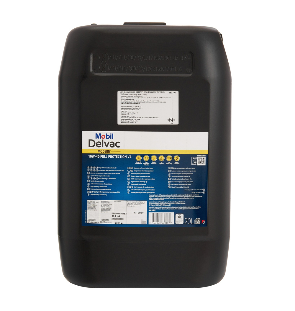 Масло моторное Mobil (Delvac HD) Delvac Modern 10W40 Full Protection V4 (20L) синт.