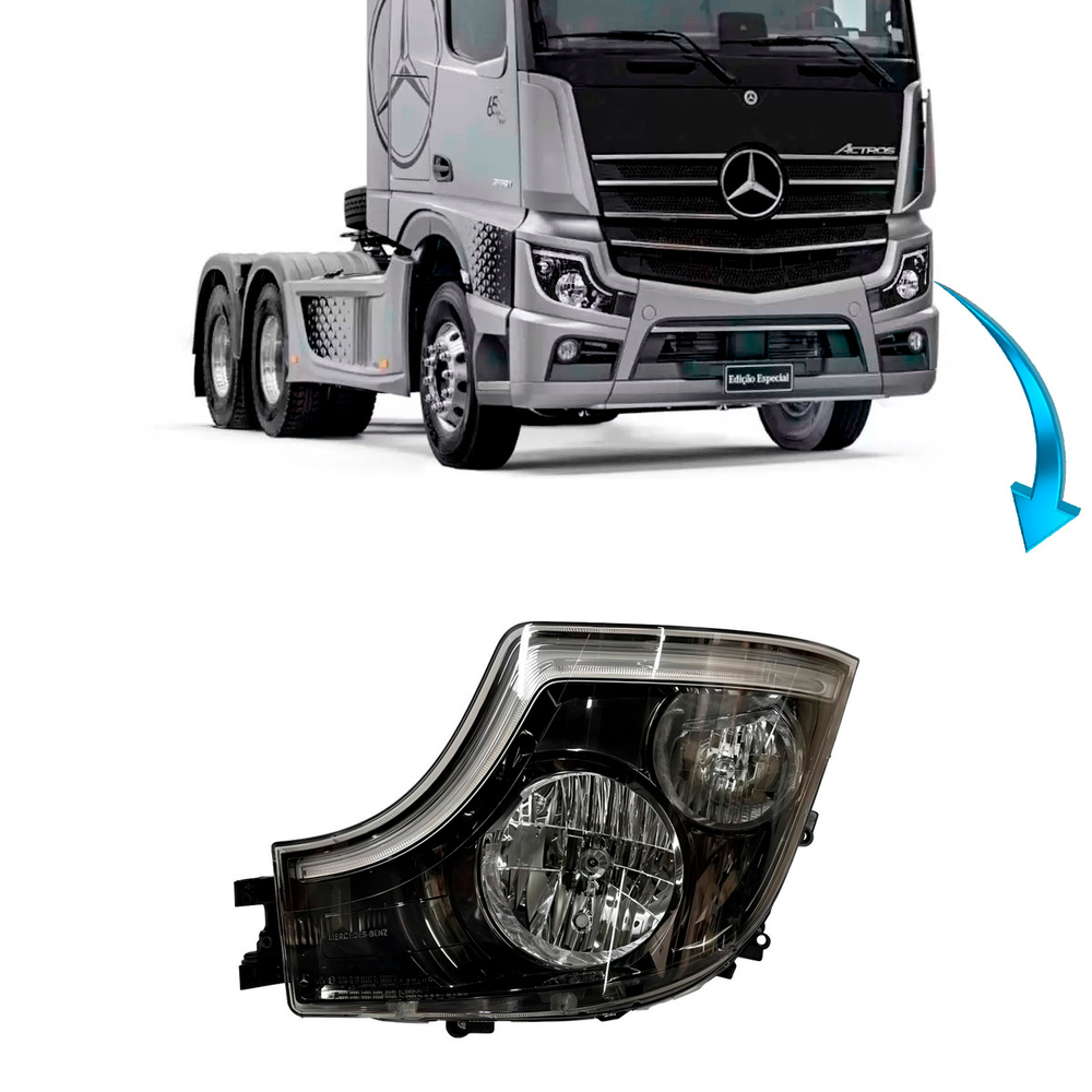 Фара левая Mercedes Actros MP5 (с LED ДХО)