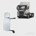 Зеркало левое Scania-4 с подогревом с доп. мех.рег